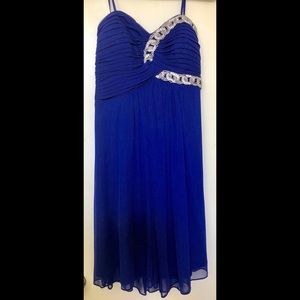 Mid length blue/purple dress